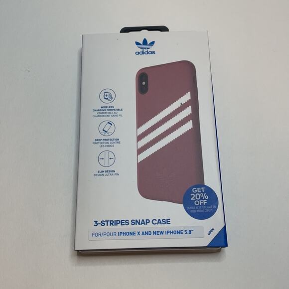 NWT adidas pink stripe iPhone X/XS phone case - Picture 4 of 9